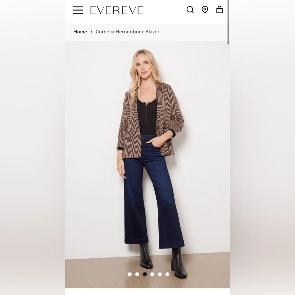 Evereve Cornelia Herringbone Blazer Size XS NWT it’s sold out at store - Picture 2 of 9